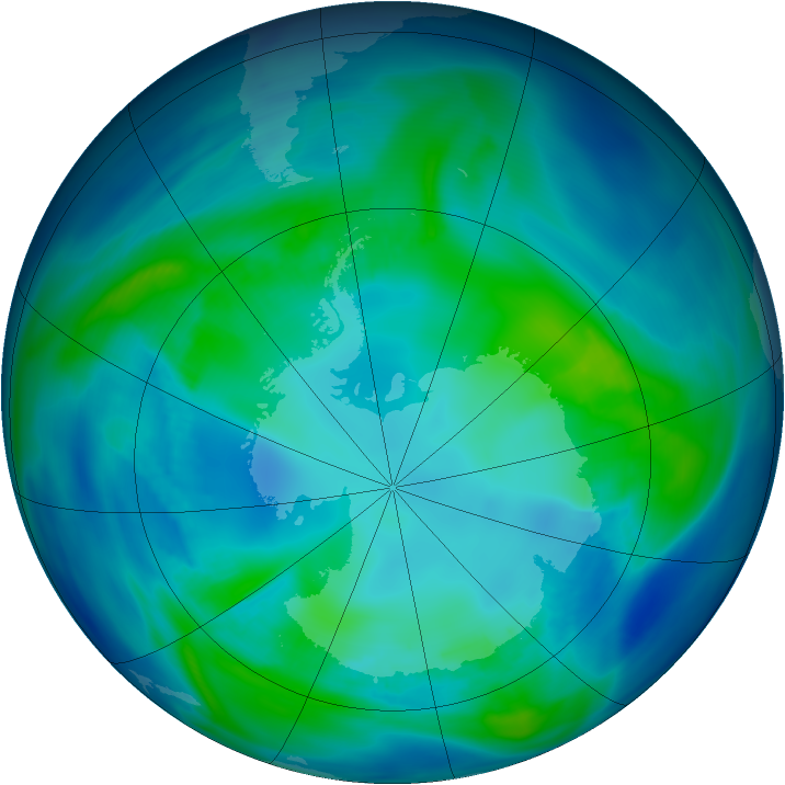 Antarctic ozone map for 24 April 2006